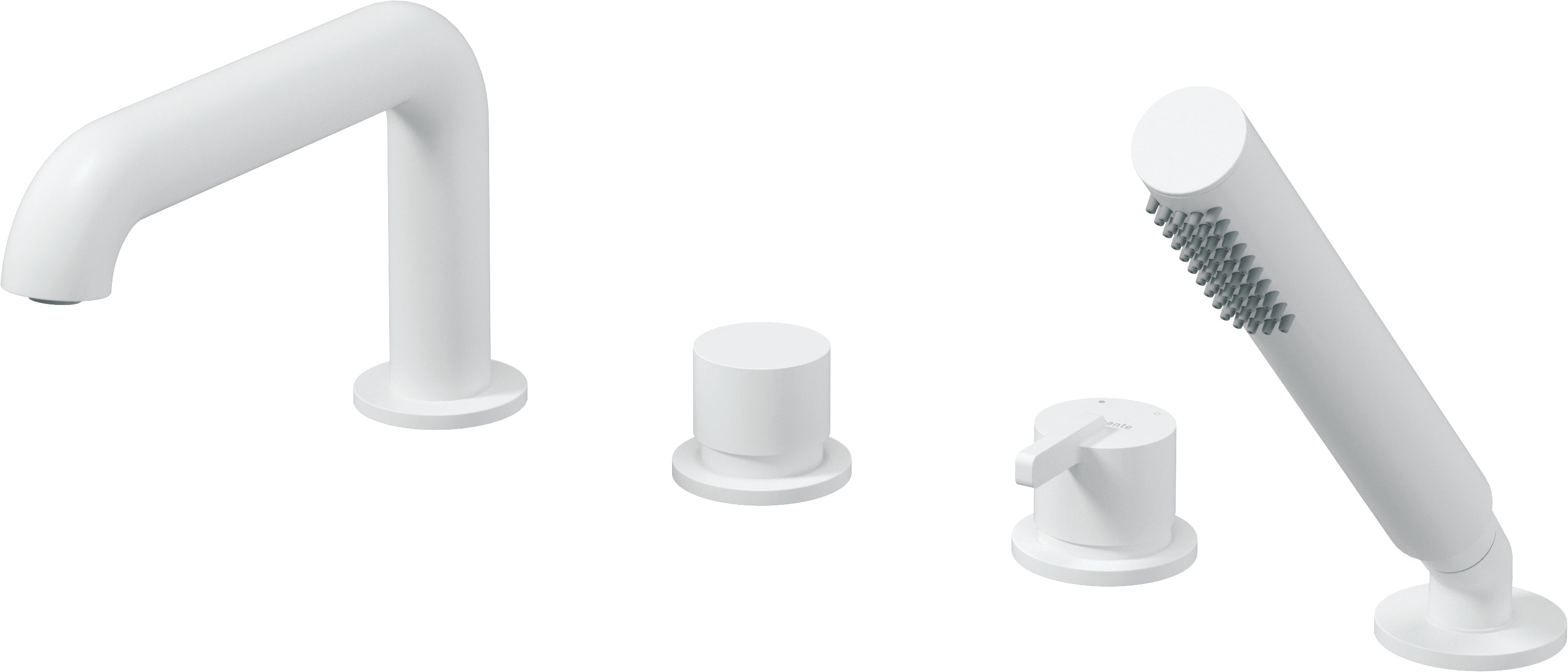 Bath mixer, 4-hole, with shower set